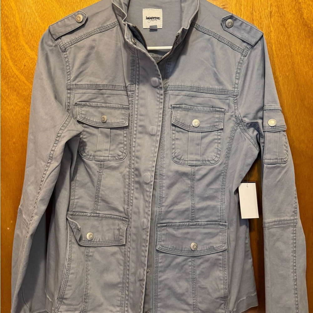Kensie Women's Gray Utility Jacket—Lightweight